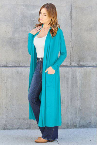 Basic Bae Full Size Open Front Long Sleeve Cover Up - 1985 the VAULT Boutique