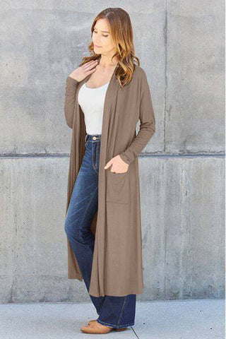 Basic Bae Full Size Open Front Long Sleeve Cover Up - 1985 the VAULT Boutique