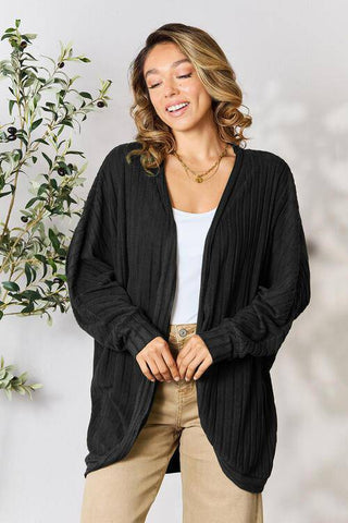 Basic Bae Full Size Ribbed Cocoon Cardigan - 1985 the VAULT Boutique