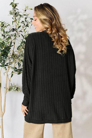 Basic Bae Full Size Ribbed Cocoon Cardigan - 1985 the VAULT Boutique