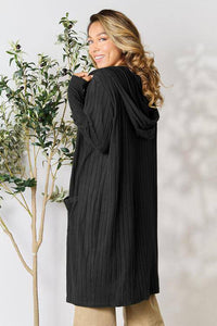 Basic Bae Full Size Ribbed Open Front Long Sleeve Cardigan - 1985 the VAULT Boutique