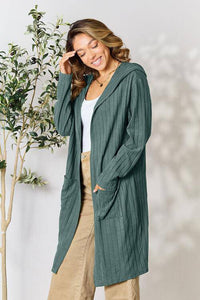 Basic Bae Full Size Ribbed Open Front Long Sleeve Cardigan - 1985 the VAULT Boutique