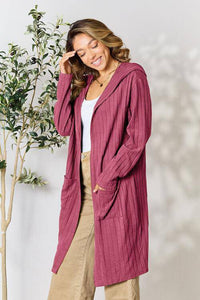 Basic Bae Full Size Ribbed Open Front Long Sleeve Cardigan - 1985 the VAULT Boutique