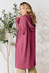 Basic Bae Full Size Ribbed Open Front Long Sleeve Cardigan - 1985 the VAULT Boutique