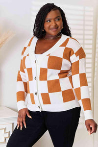 Double Take Button-Up V-Neck Dropped Shoulder Cardigan - 1985 the VAULT Boutique