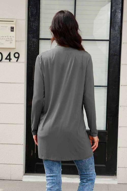 Basic Bae Full Size Open Front Long Sleeve Cardigan with Pockets - 1985 the VAULT Boutique