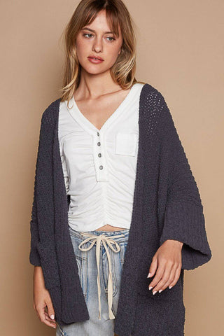 POL Open Front Sweater Cardigan with Pockets - 1985 the VAULT Boutique