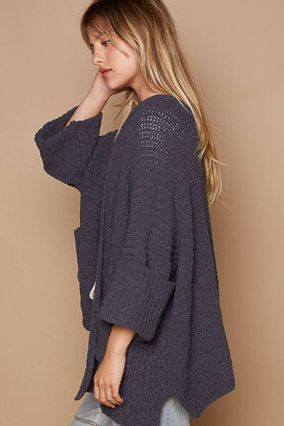 POL Open Front Sweater Cardigan with Pockets - 1985 the VAULT Boutique