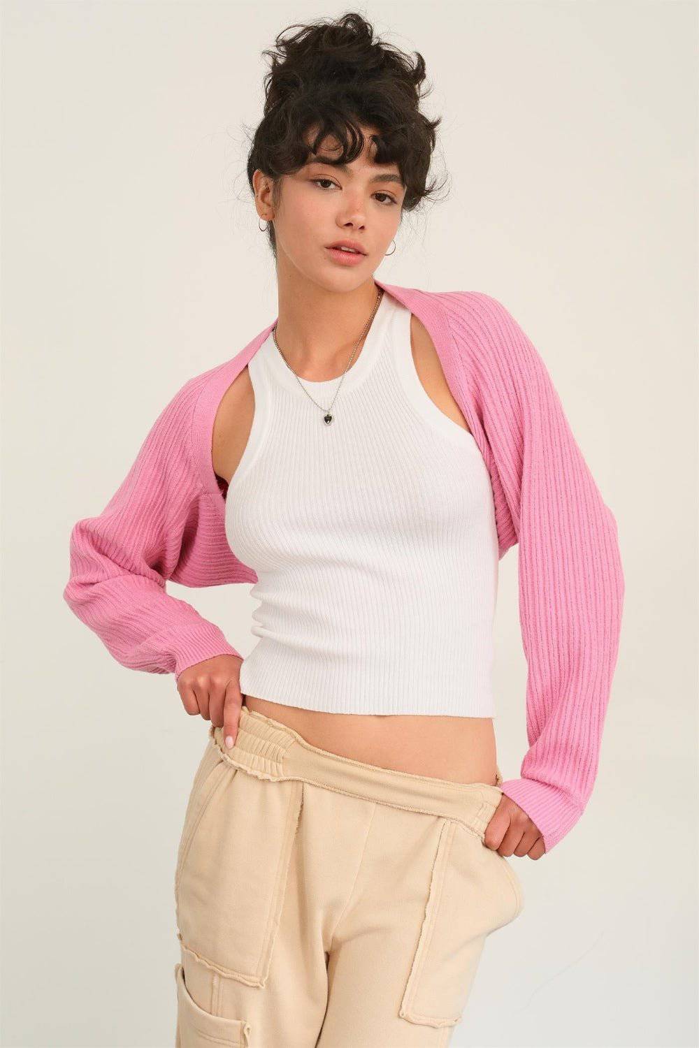 HYFVE Ribbed Knit Bolero Cardigan - 1985 the VAULT Boutique