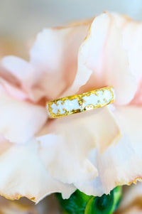 Carolina Hand Crafted White Pattern Ring - Happily Ever Atchison Shop Co.