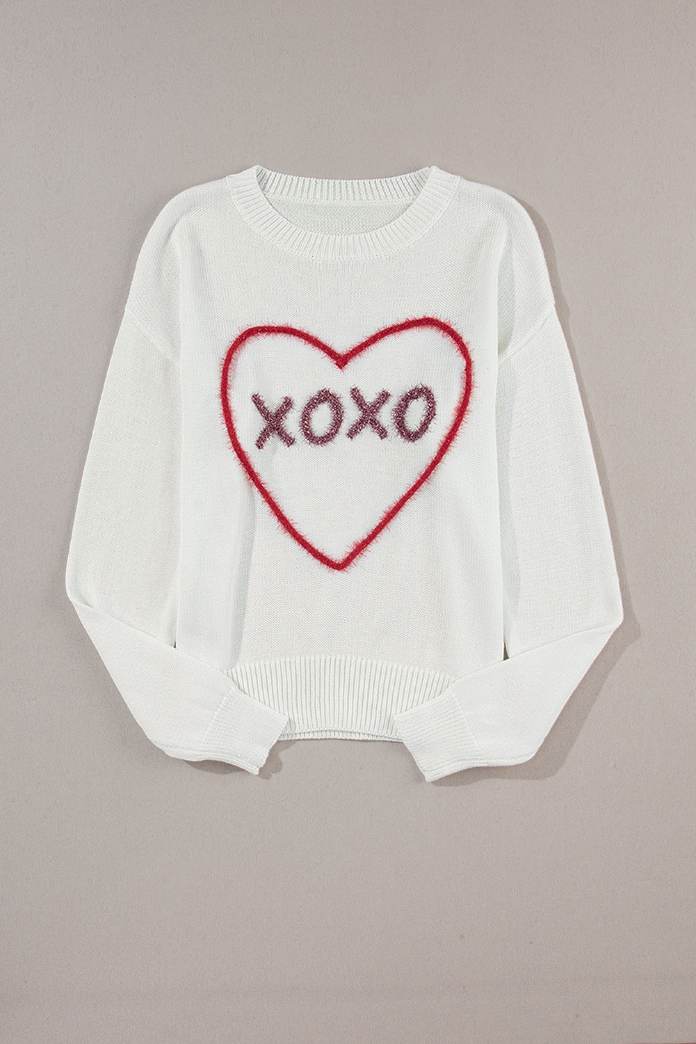 XOXO Round Neck Drop Shoulder Sweater - 1985 the VAULT Boutique