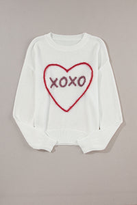 XOXO Round Neck Drop Shoulder Sweater - 1985 the VAULT Boutique