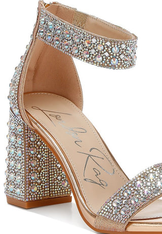 Cady Rhinestones And Sequins Block Sandals - 1985 the VAULT Boutique