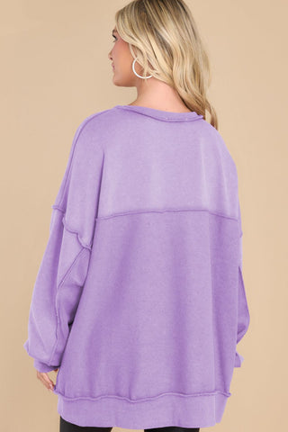 Exposed Seam Long Sleeve Sweatshirt - 1985 the VAULT Boutique