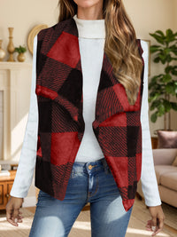 Plaid Open Front Vest Coat - 1985 the VAULT Boutique