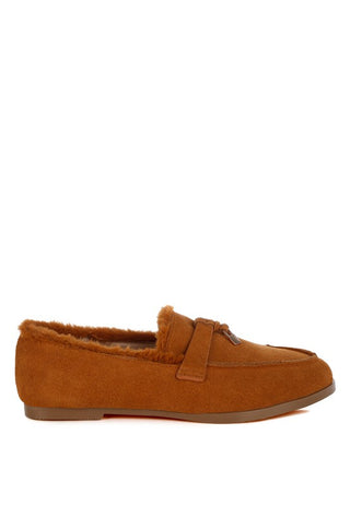 Ohrid Suede & Faux Fur Flat Loafers - 1985 the VAULT Boutique