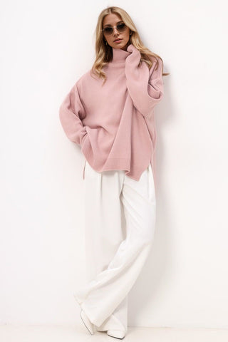 Basic Bae Side Slit Turtleneck Long Sleeve Sweater - 1985 the VAULT Boutique