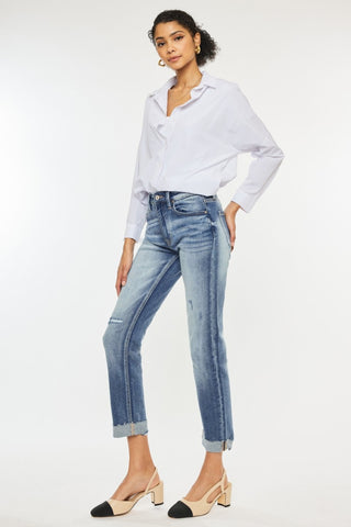 Kancan High Rise Cuffed Straight Jeans - 1985 the VAULT Boutique