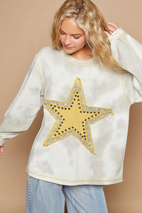 POL Washed Star Patch With Studded Top - 1985 the VAULT Boutique