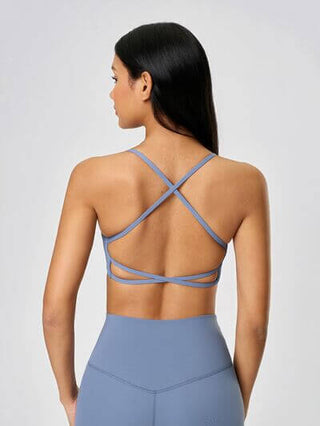 Millennia Crisscross Back Scoop Neck Active Cami with Detachable Chest Pads - 1985 the VAULT Boutique