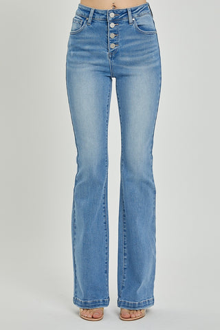 RISEN Full Size High Rise Button Fly Bootcut Jeans - 1985 the VAULT Boutique