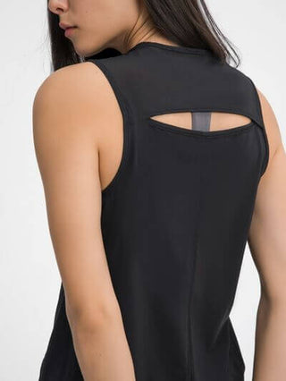 Millennia Cutout Back Round Neck Active Tank - 1985 the VAULT Boutique