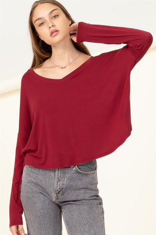 Love Me Right V Neck Loose Fit Top - 1985 the VAULT Boutique