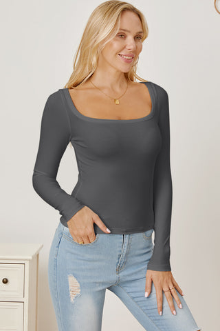 Square Neck Long Sleeve T-Shirt - 1985 the VAULT Boutique