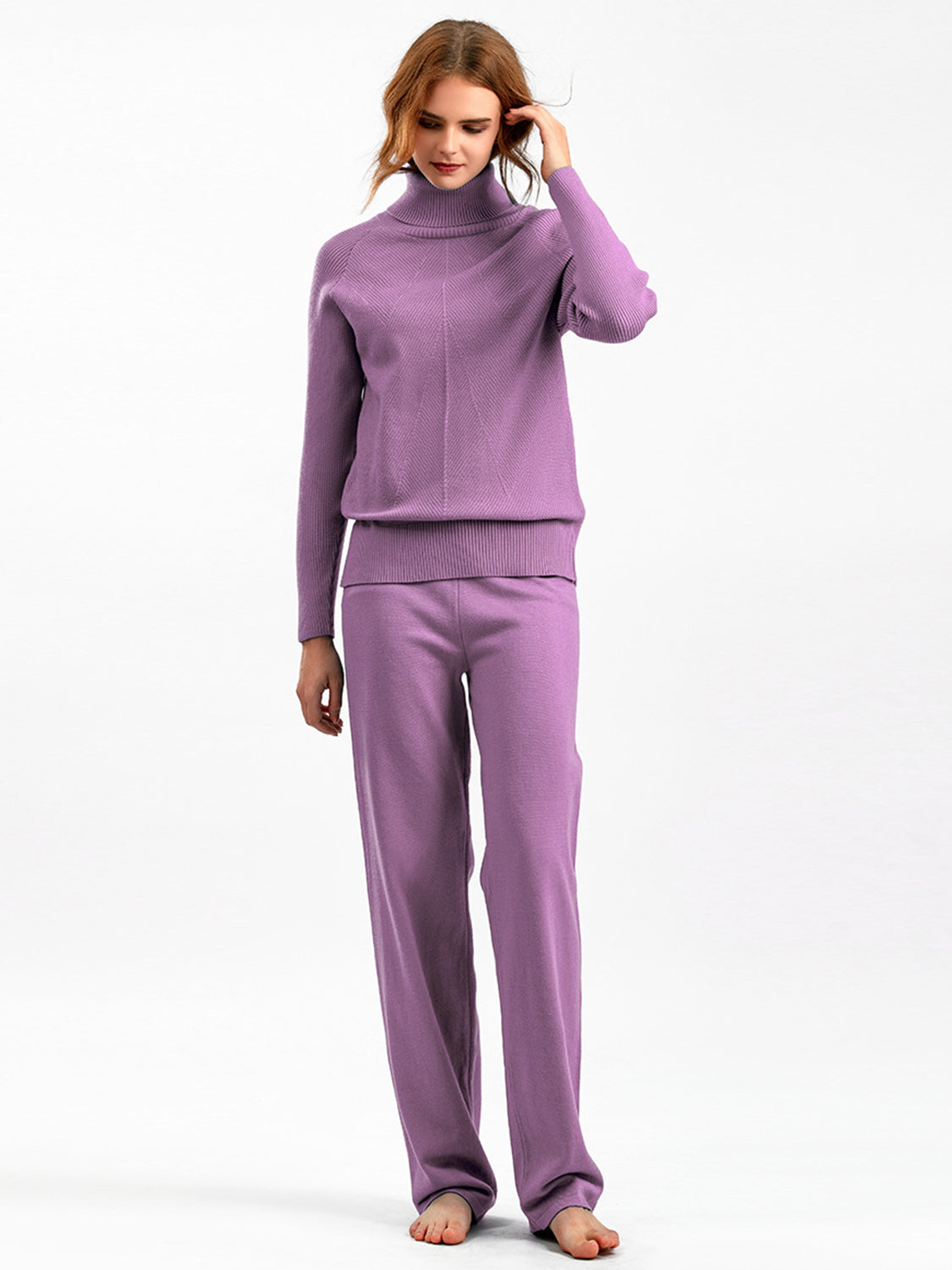 Basic Bae Turtleneck Raglan Sleeve Top and Pants Sweater Set - 1985 the VAULT Boutique