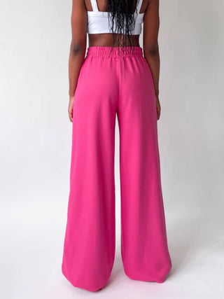 Elastic Waist Wide Leg Pants - 1985 the VAULT Boutique