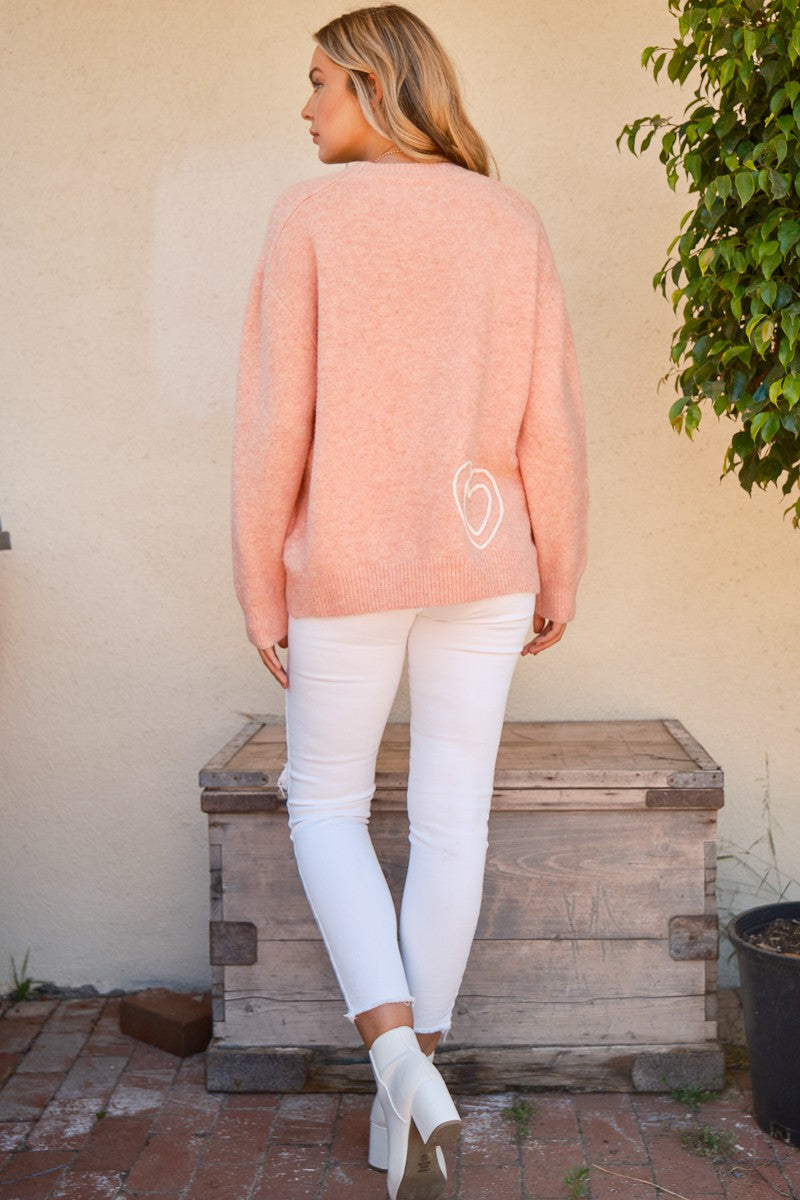 And The Why WIFEY & Heart Round Neck Sweater - 1985 the VAULT Boutique