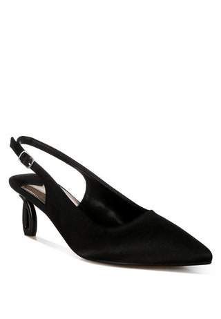 Vinca Satin Pointed Toe Slingbacks - 1985 the VAULT Boutique