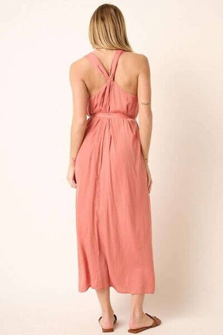 Mittoshop Cross Back Belted V Neck Tank Maxi Dress - 1985 the VAULT Boutique