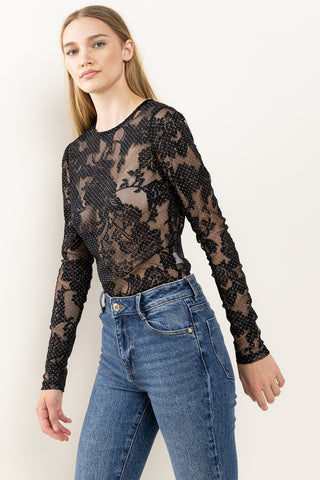 Ces Femme Floral Lace Mesh Bodysuit - 1985 the VAULT Boutique