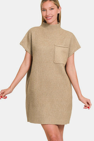 Zenana Short Sleeve Sweater Mini Dress - 1985 the VAULT Boutique