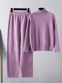 Basic Bae Turtleneck Raglan Sleeve Top and Pants Sweater Set - 1985 the VAULT Boutique