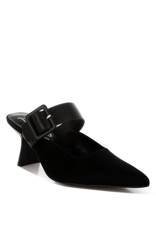 Onagra Microfiber Pointy Slip-On Mules - 1985 the VAULT Boutique