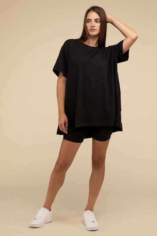 Basic Cotton Drop Shoulder Oversized Top - 1985 the VAULT Boutique