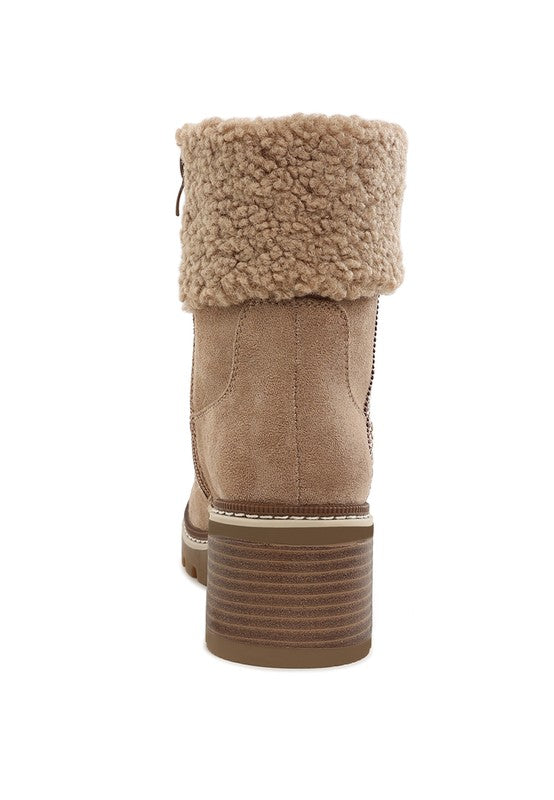 Woolly Faux Fur & Embroidery Detail Boots - 1985 the VAULT Boutique