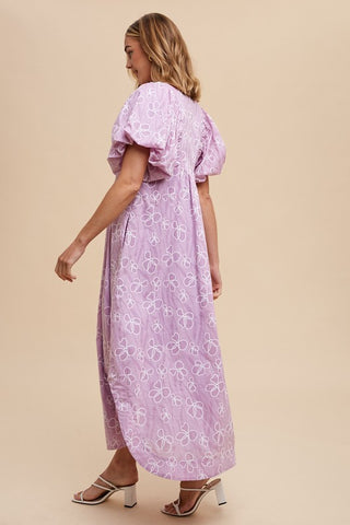 Annie Wear Floral Smock Detail Puff Sleeve Dress - 1985 the VAULT Boutique