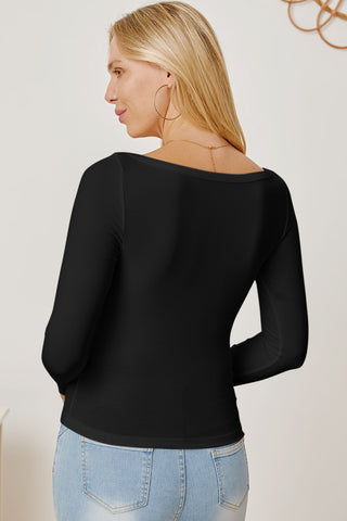 Square Neck Long Sleeve T-Shirt - 1985 the VAULT Boutique