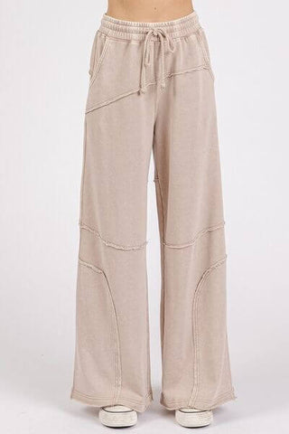 Mittoshop Asymmetric Seam Mineral Wash Elastic Waist Pants - 1985 the VAULT Boutique