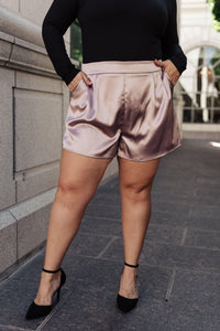 Champagne and Roses Satin Shorts - Happily Ever Atchison Shop Co.