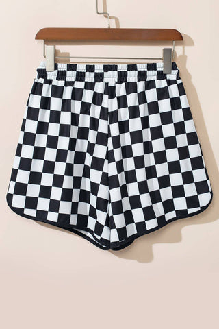 Drawstring Checkered Shorts with Pockets - 1985 the VAULT Boutique