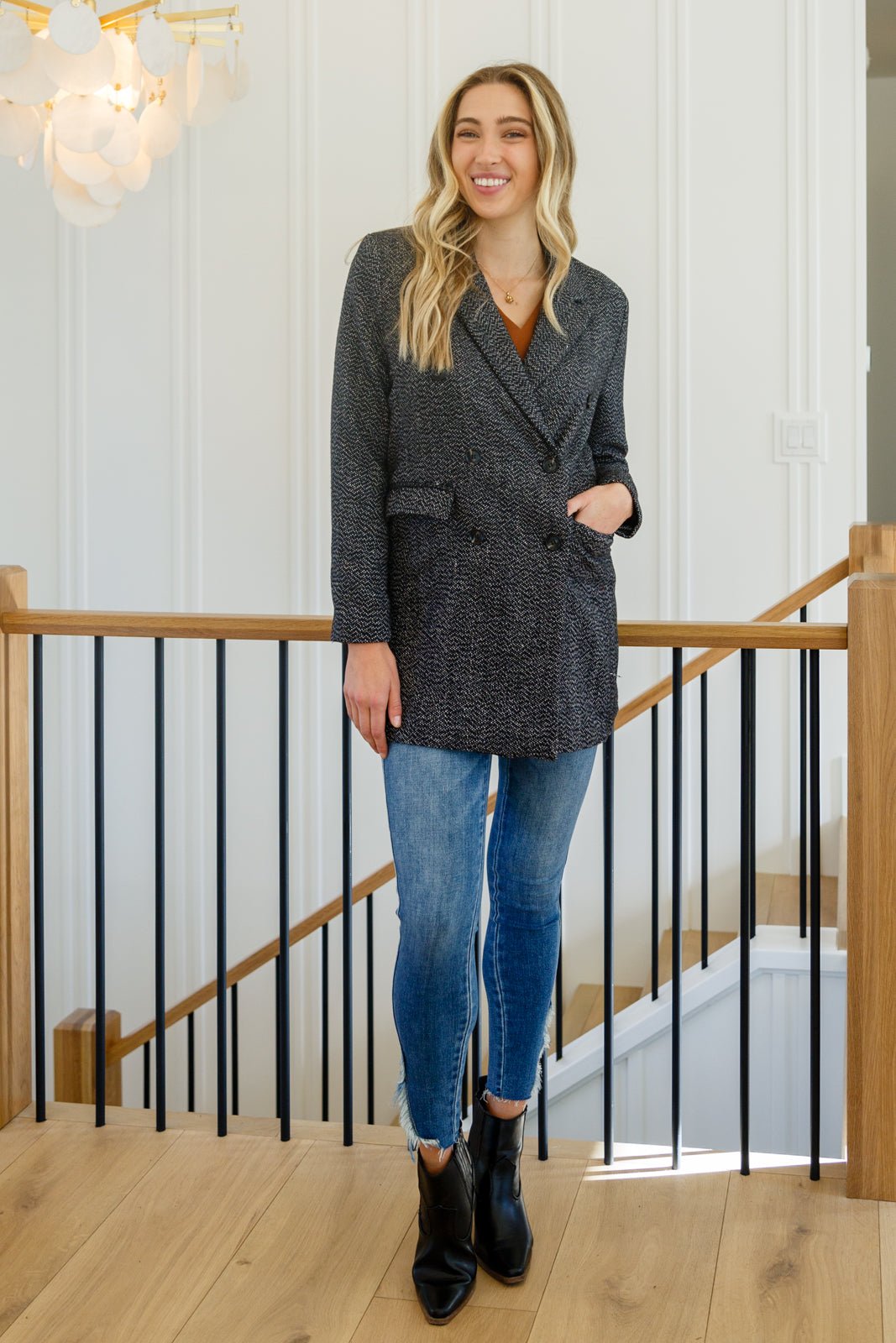 Chic Upon Arrival Button Down Blazer Jacket In Black - Happily Ever Atchison Shop Co.