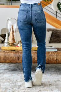 Christine High Contrast Slim Bootcut Destroyed Jeans - Happily Ever Atchison Shop Co.