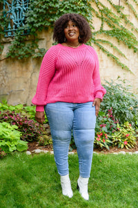 Claim The Stage Knit Sweater In Hot Pink - Happily Ever Atchison Shop Co.