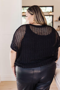 Coastal Dreams Fishnet Top in Black - Happily Ever Atchison Shop Co.