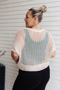 Coastal Dreams Fishnet Top in Cream - Happily Ever Atchison Shop Co.