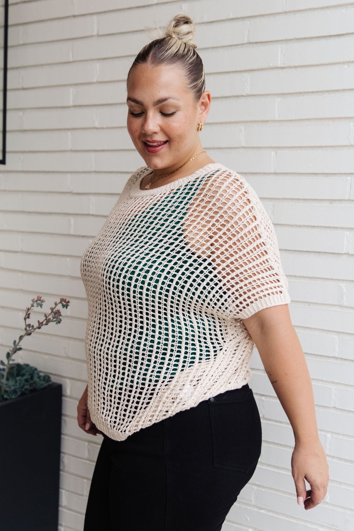 Coastal Dreams Fishnet Top in Cream - Happily Ever Atchison Shop Co.